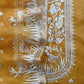 Luxe The Yellow Pure Kora Silk Suit With Gold And Silver Pitta Handwork