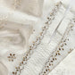 White Mukaish Handwork Pure Kora Silk Suit With Tissue Zari Panel Dupatta