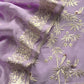 Lavender Chidiya Embroidered Unstitched Suit In Pure Organza