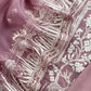 Luxe The Purple Pure Kora Silk Suit With Gold And Silver Pitta Handwork