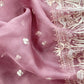 Luxe The Purple Pure Kora Silk Suit With Gold And Silver Pitta Handwork