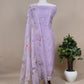 Purple Hand Embroidered Organza Silk Suit With Gotta Patti Dupatta