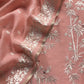 Salmon Pink Chidiya Embroidered Unstitched Suit In Pure Organza