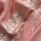 Salmon Pink Chidiya Embroidered Unstitched Suit In Pure Organza