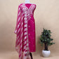 Rani Pink Silk Unstitched Suit With Pitta Work