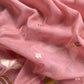 Flamingo Pink Chidiya Jamdani Suit In Linen Chanderi Fabric