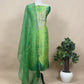 Festive Green Leheriya Upada Silk Suit With Organza Dupatta And Gotta Patti Handwork