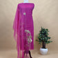 Pink Chanderi Kurta With Organza Dupatta Having Zari Embroidery