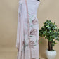 Light Pink Handpainted Cotton Suit With Chiffon Dupatta