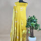 Yellow Abstract Unstitched Cotton Suit With Dupatta