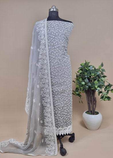 Chiffon Organza Suit With Dupatta