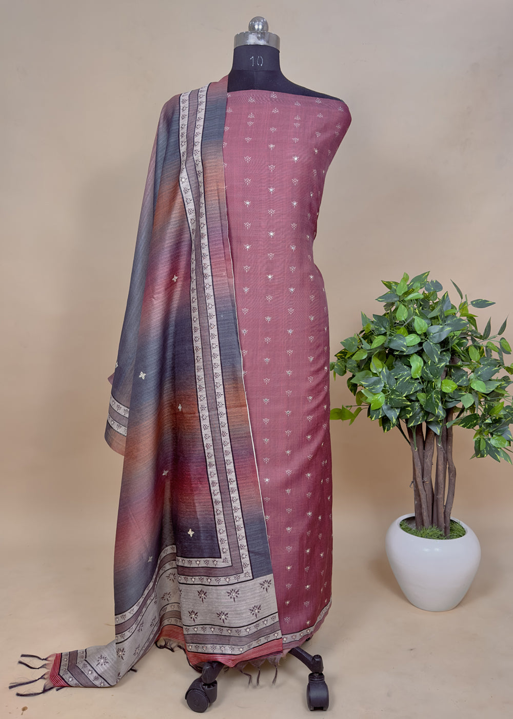 Unstitched Chanderi Silk Suit for women