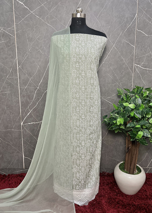 Fully Classic Light Blue Base Unique Cluster Flower Printed Kota Doria Suit main image 1
