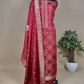 unstitched Banarasi silk with dupatta 