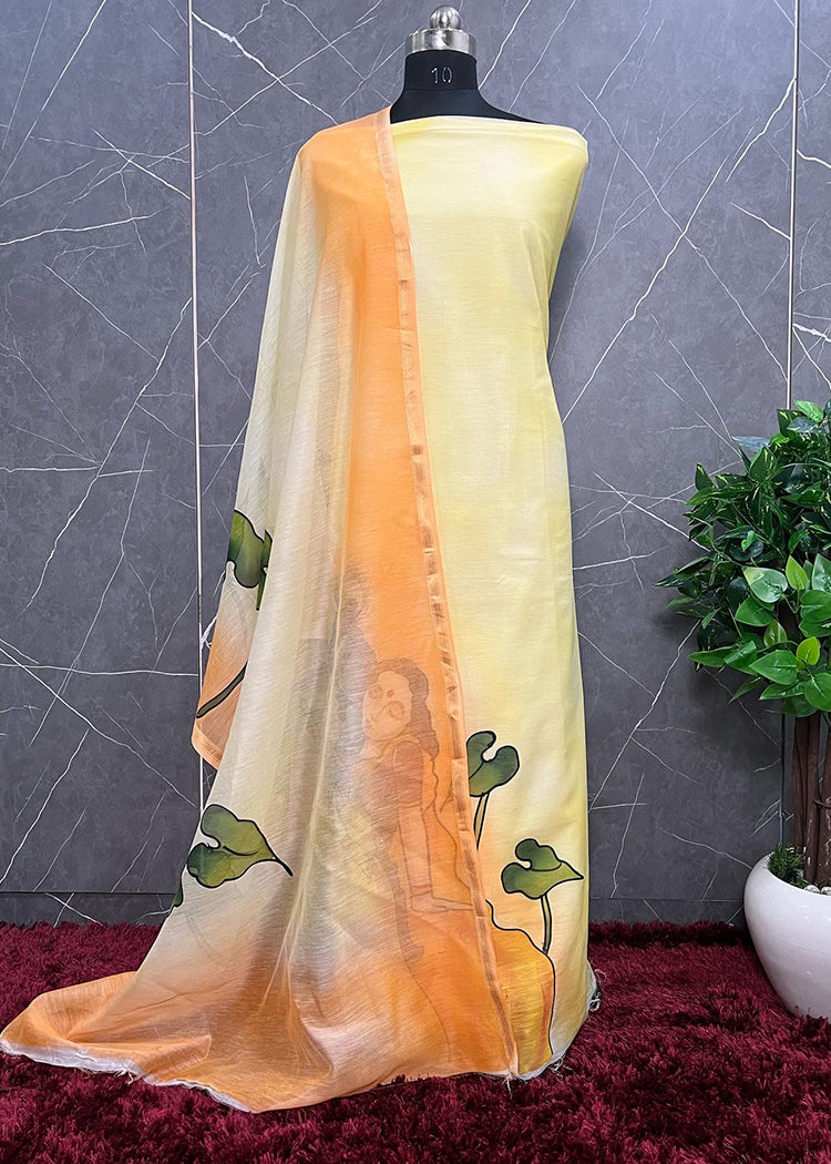 Handpainted krishana Suit In Maheshwari