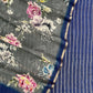 Blue Tussar Suit With Kalamkari Dupatta