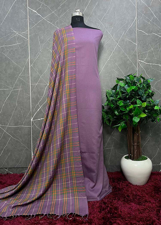 Pure Wool Yarn Suit With Burberry Check Shawl
