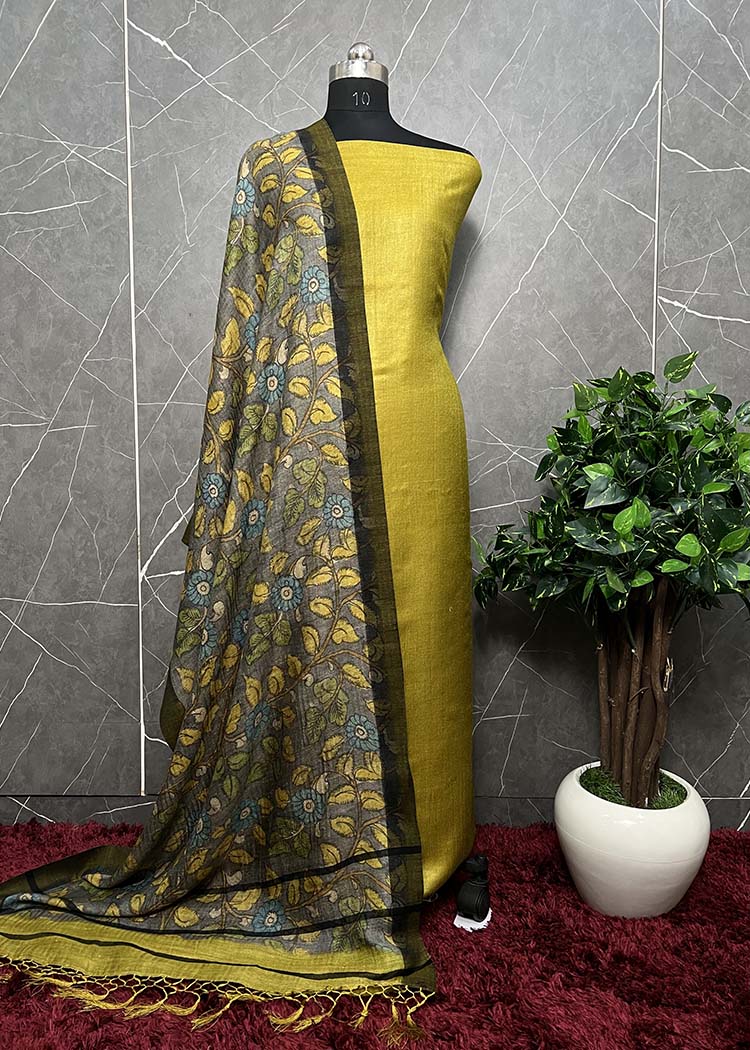 Pure Pashmina Suit With Kalamkari Dupatta