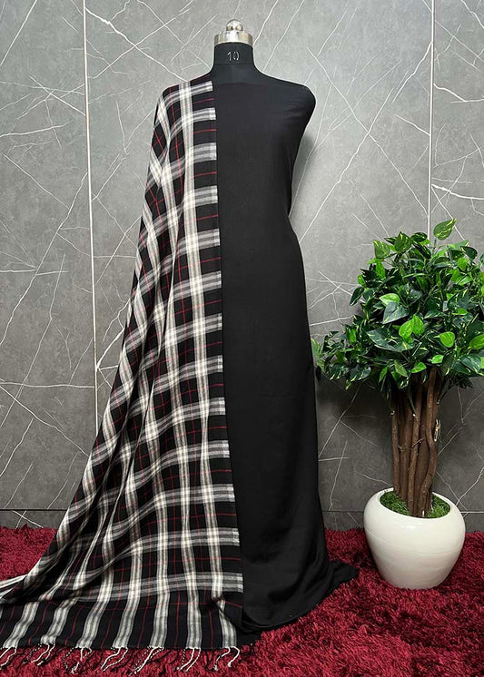 Pure Wool Yarn Suit With Burberry Check Shawl